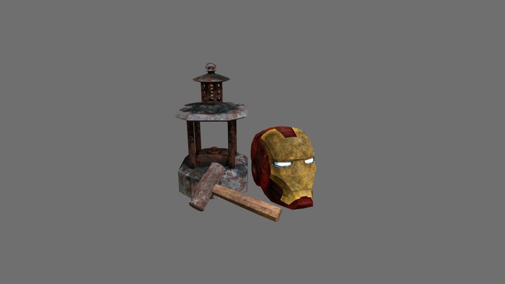 Forest Loner - 3 Simple props 3D Model