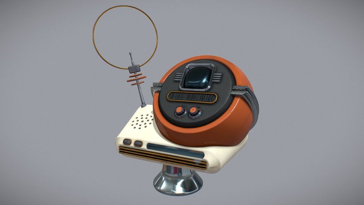 Retrofuturistic Scifi Radio 3D Model