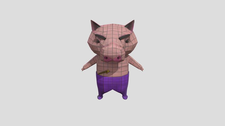 Buri buri zaemon from shinchan 3D Model
