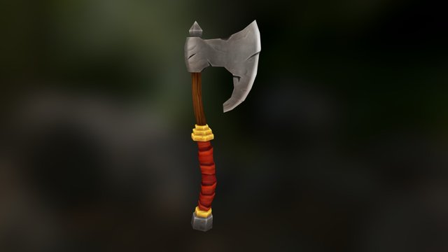 Handpainted Axe 3D Model