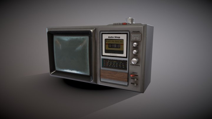 Old Multi Television 3D Model