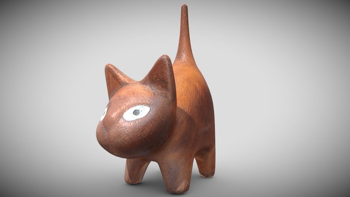 Gato de Barro Real-Time 3D 3D Model