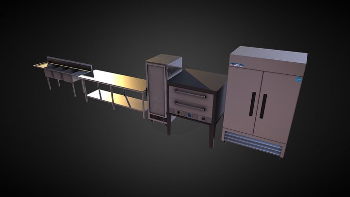 Industrial kitchen Assets 3D Model