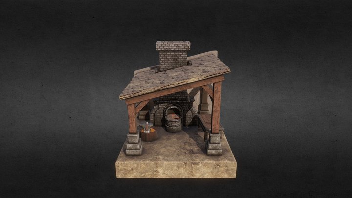 Norman Blacksmith Diorama 3D Model