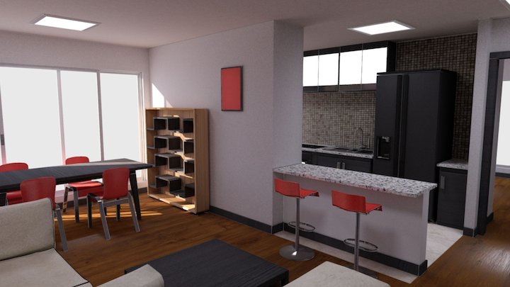 WIP - Baked Apartment 3D Model