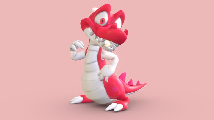 Red The Crocodile 3D Model
