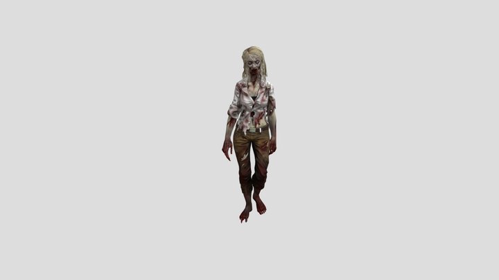 Zombie Girl Kurniawan Walk In Circle 3D Model