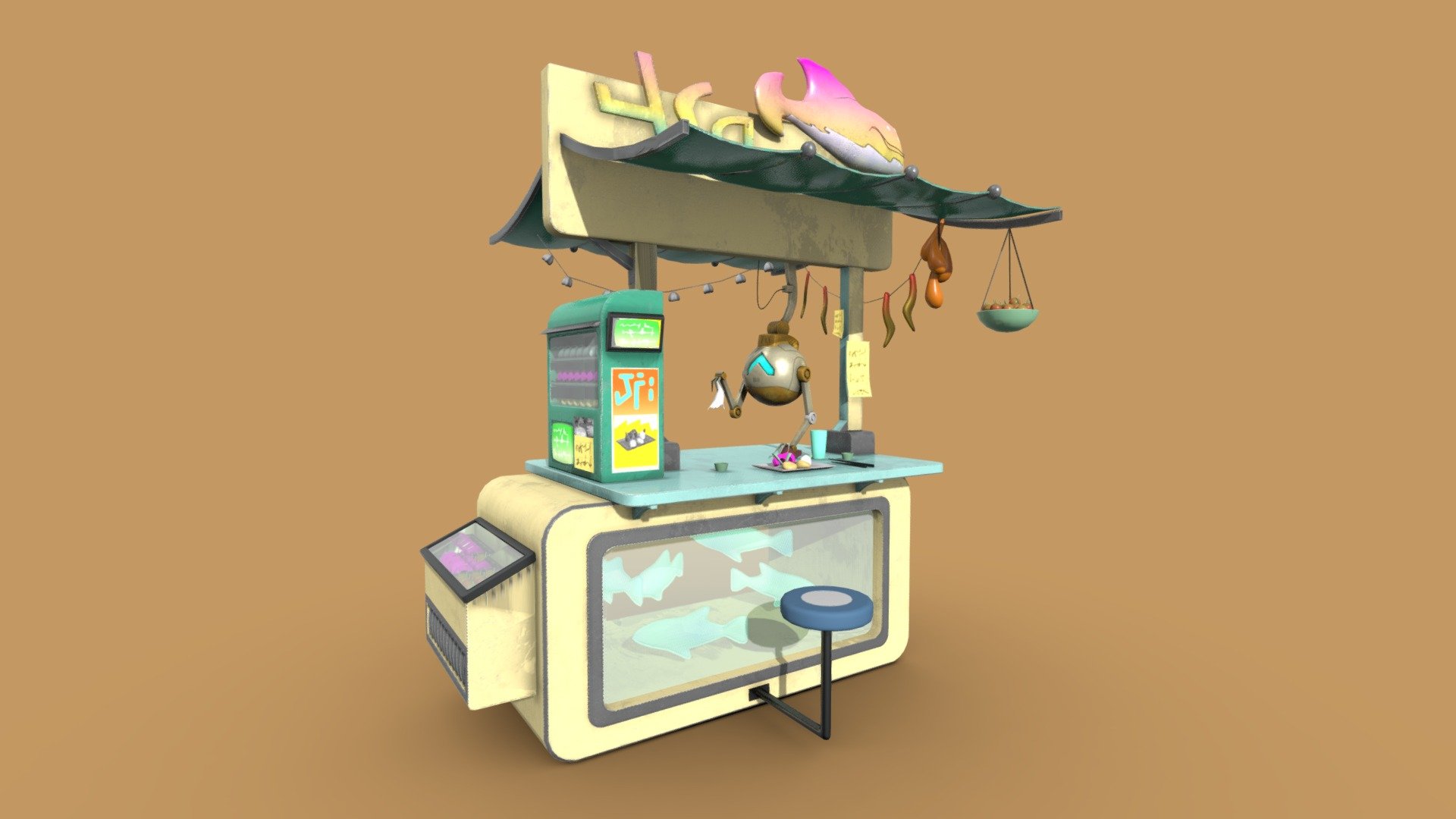 Alien Food Cart - Download Free 3D Model By Mora (@MoraAzul) [bde578c ...