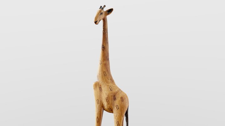 Wooden Giraffe Figure from Namibia 3D Model