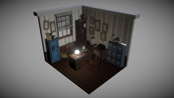 Noir Style Office | 3D Model for Visualization 3D Model