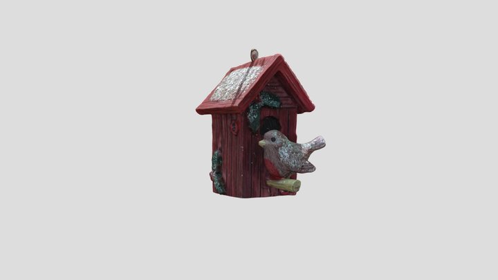Christmas birdhouse (red) 3D Model