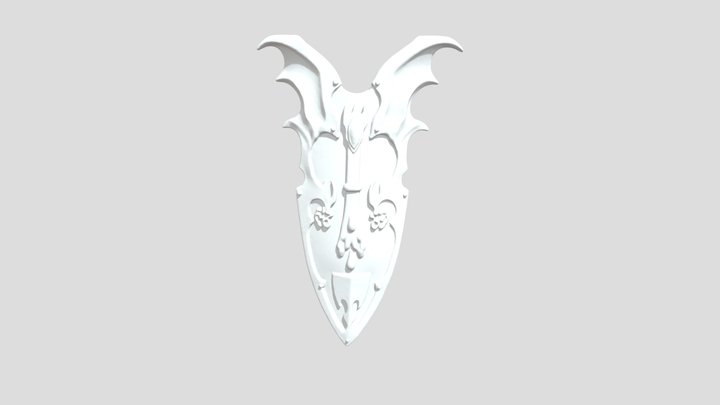 Vampire Shield Emblem 3D Model
