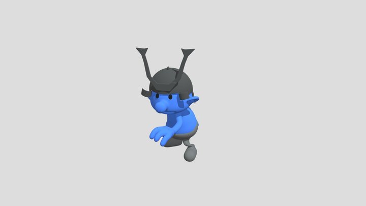 Samurai Smurf 3D Model