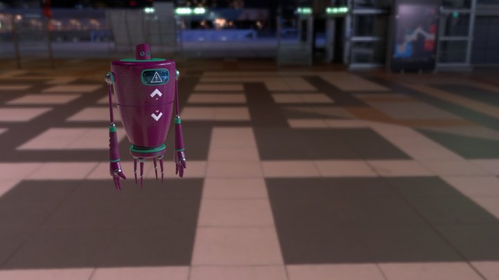 Colored and textured Robot 3D Model