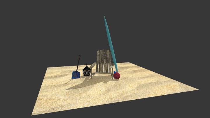 By The Ocean - Texture 2 More Detailed Props 3D Model