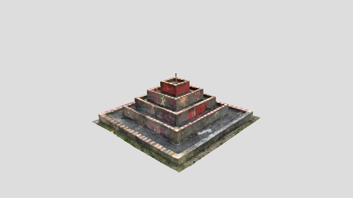Soviet brutalist pyramid 3D Model