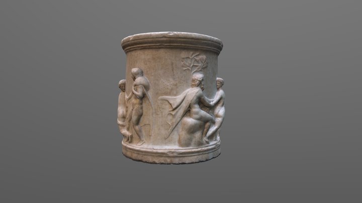 Pentelic marble well-head with erotic scenes 3D Model