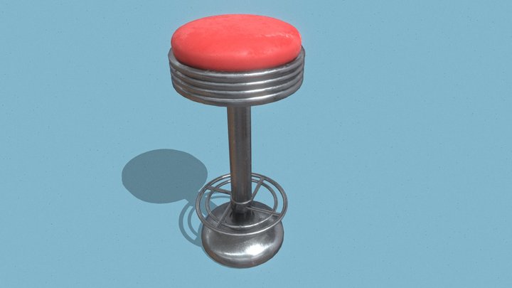 Retro bar stool 3D Model