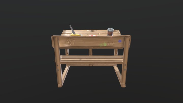 Bureau Stylisé 3D Model