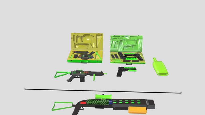 Simple Futuristic lazer weapons 3D Model