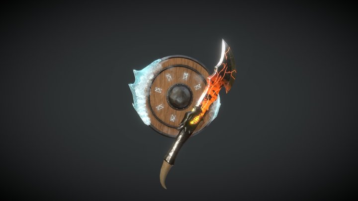 Fire Sword & Ice Shield 3D Model