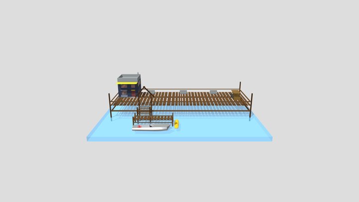 Pier Low Poly 3D Model