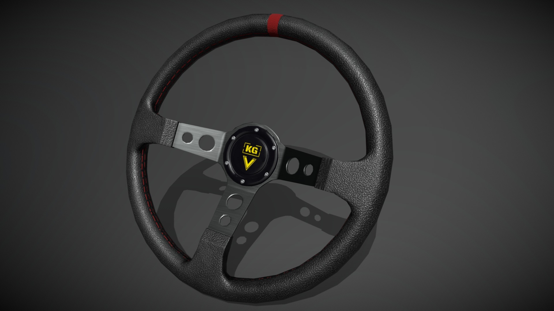 3D model Steering wheel low poly - This is a 3D model of the Steering wheel low poly. The 3D model is about a close up of a car steering wheel.