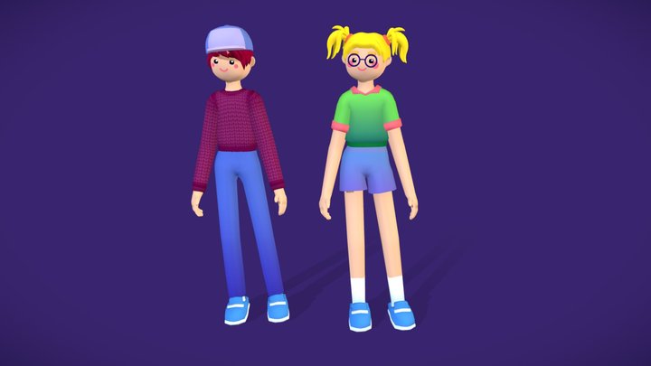 Girl@Boy 3D Model