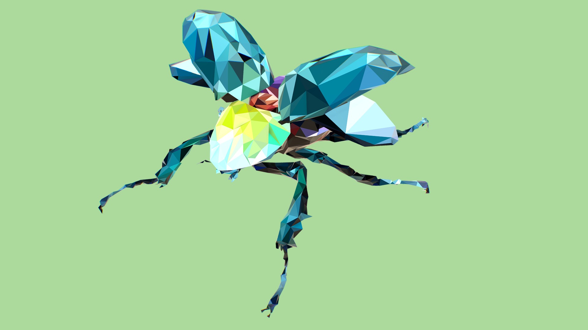 3D model Low Poly ARt Giant Beetle Insect - This is a 3D model of the Low Poly ARt Giant Beetle Insect. The 3D model is about a group of kites flying in the sky.