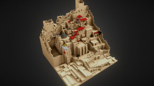 Desert Mountain City 3D Model