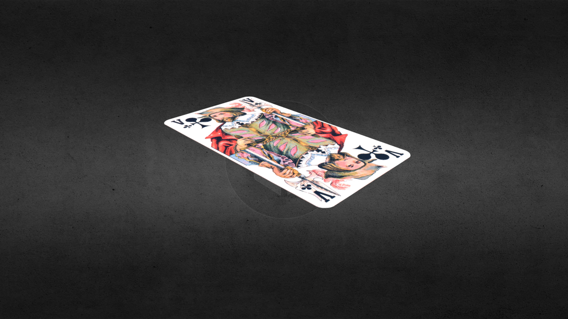 3D model Game card servant - This is a 3D model of the Game card servant. The 3D model is about a paper money on a table.