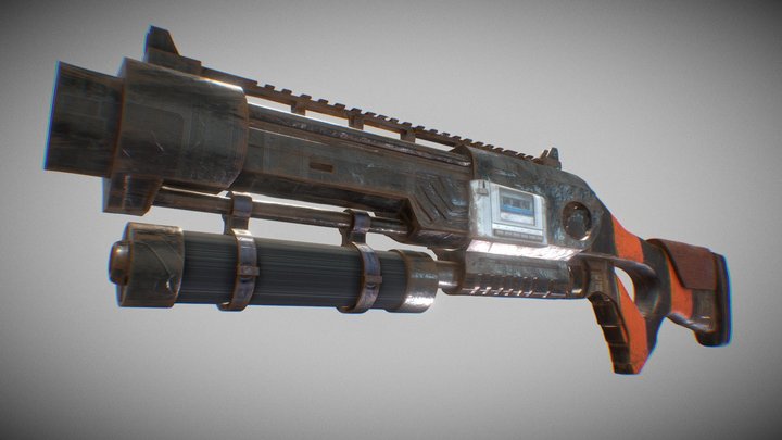 Retro-futuristic Plasma Casette Shotgun – Modello 3D gratuito STL