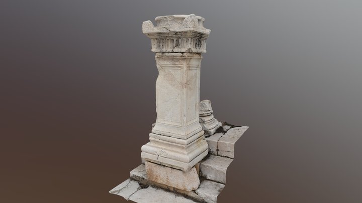 Pillar with a statue pedestal in Sagalassos 3D Model