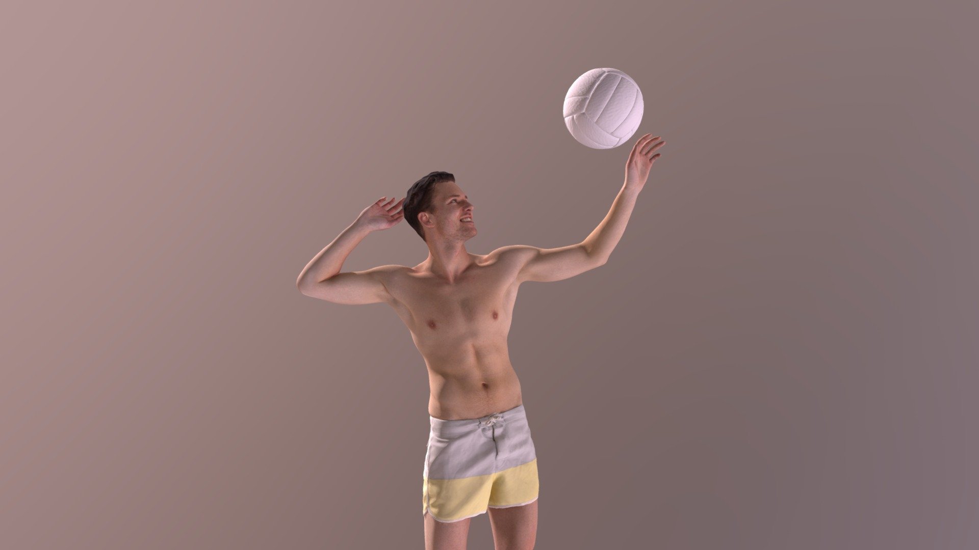 Beach Man Serving Volleyball Vince Playing