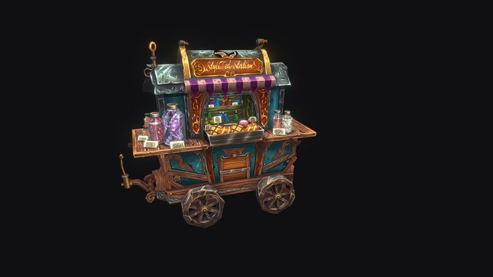 Food Cart - Stylized Station Course 3D Model