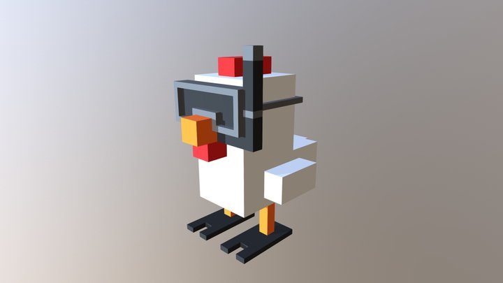 Voxel Scuba Chicken 3D Model