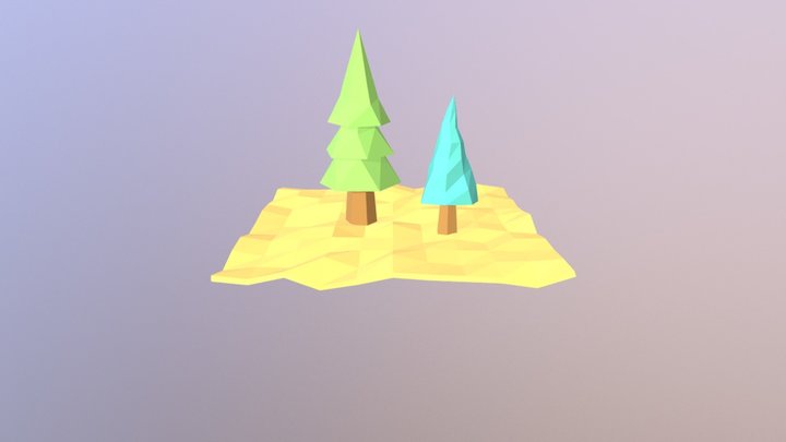 Low-poly trees 3D Model