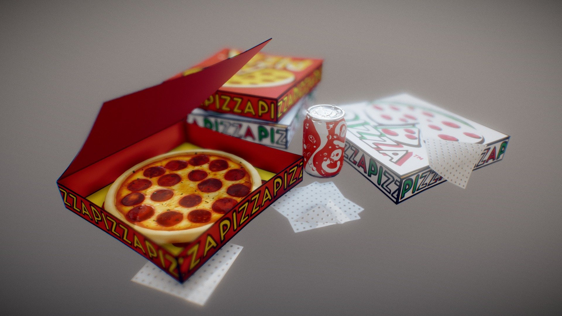 Pizza Box Collection - Buy Royalty Free 3D model by 3Dassetclub ...