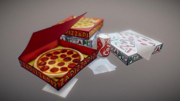 Pizza Box Collection 3D Model
