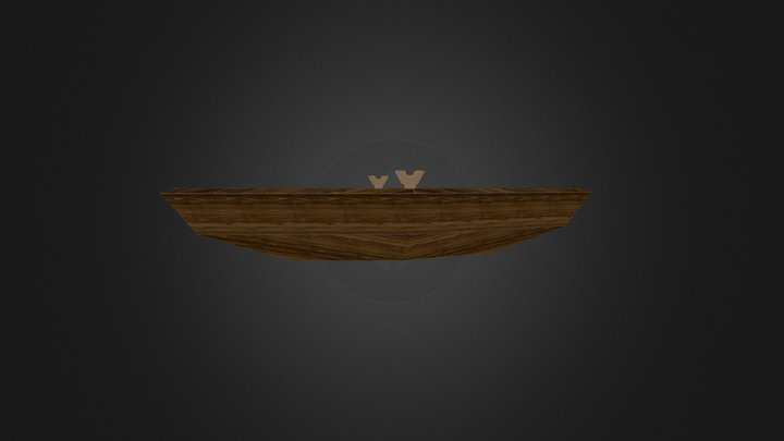 Lowpoly kanot 200 faces 3D Model