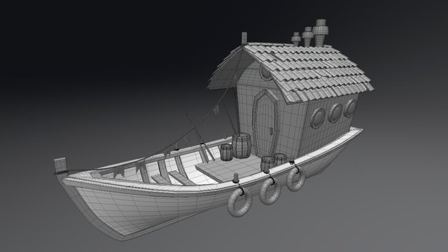 House Ship 3D Model