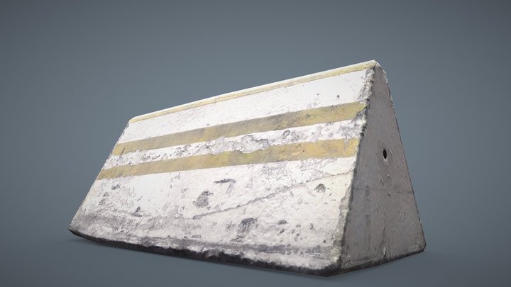 Street concrete barrier - Game ready 3D Model