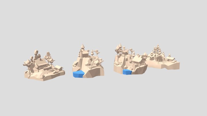 Forest Loner- Diorama House Blockouts 3D Model