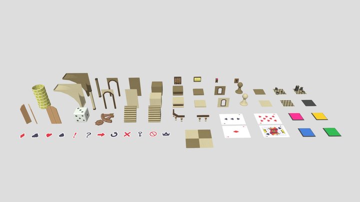 Puzzle Box Board Pieces 3D Model