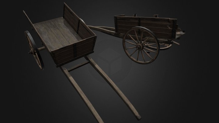 Телега/Cart 3D Model