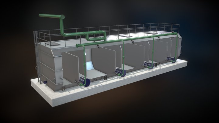Biological Water Treatment Tank 3D Model