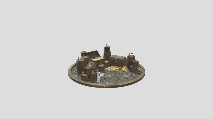 Treasure Chest Scene 3D Model