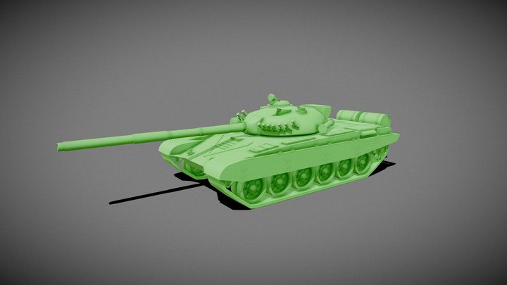 T72 MBT Tank Base Mesh 3D Model