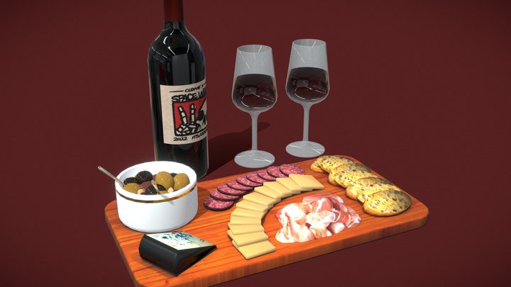 Charcuterie board for OnCyber spaces 3D Model