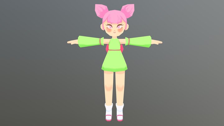 Pinkhaired girl 3D Model